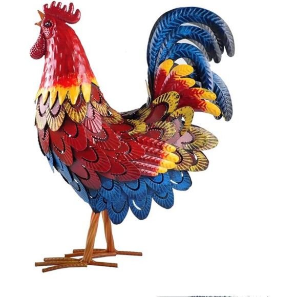 Rooster Statue Chicken Sculpture Garden Metal Yard Art for Yard Outdoor Decor - Picture 16 of 16
